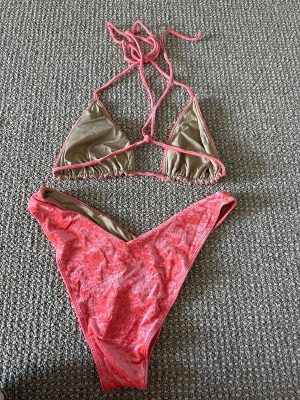 Pink Frankies Bikinis x Kith Velvet Textured Triangle Bikini Set - Women Swim